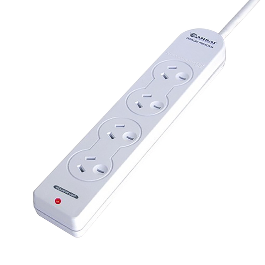 Sansai 4 Outlet Powerboard with Overload Protection White