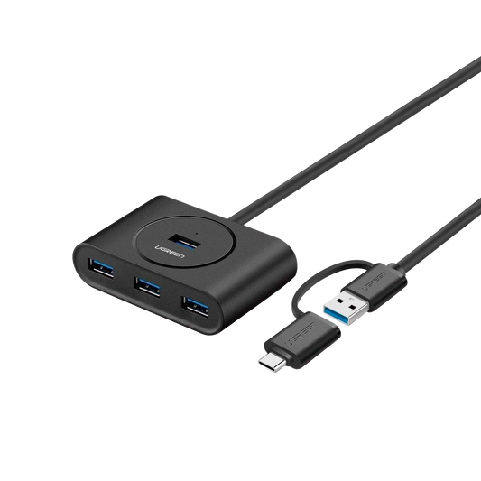 UGreen USB 3.0 Hub With Type C port Black 1M Black