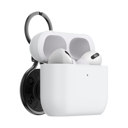 Popsockets AirPods Pro Holder White with Premium Gunmetal PopChain