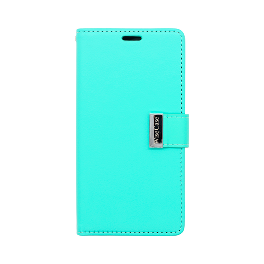 Wisecase iPhone 14 Pro Pocket Diary Wallet Cyan