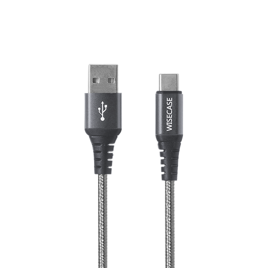 Wisecase 1.5M USB-C To USB-A Cable Grey
