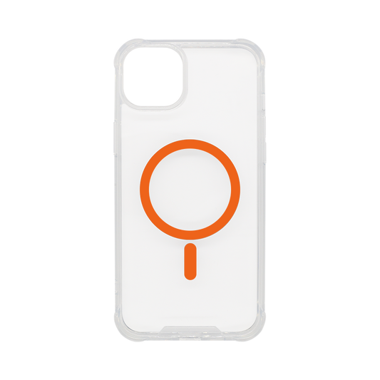 Wisecase iPhone 15 Plus Tough Gel Magsafe Clear+Orange