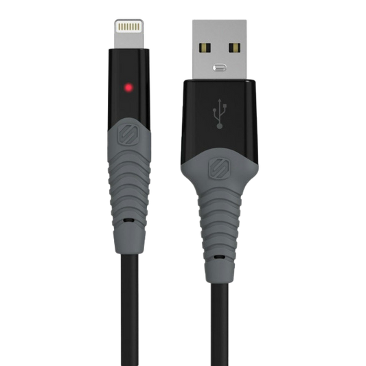 SCOSCHE StrikeLine LED 0.9m Rugged Charge & Sync Cable for Lightning Devices - Black
