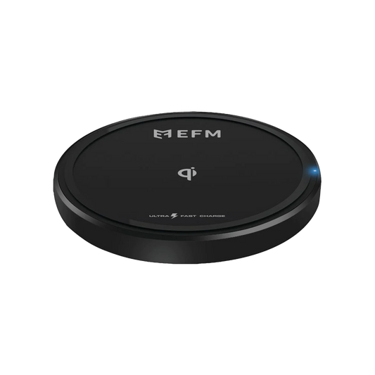 EFM 15W Wireless Charge Pad With USB to Type-C Charge Cable Black