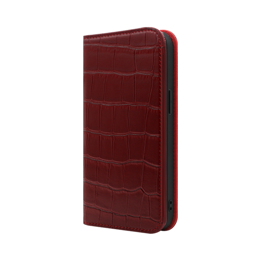 Wisecase iPhone 13 Pro Wallet Folio Crocodile Red