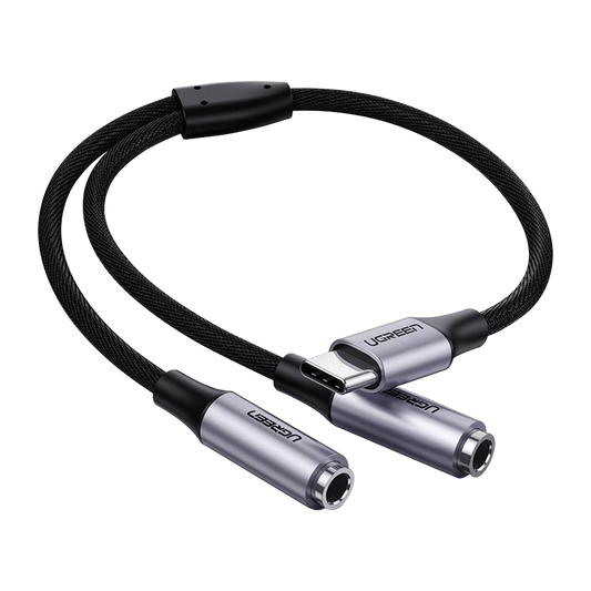 UGREEN USB-C to Two 3.5mm (F) Audio Splitter Designed for Music Sharing Black