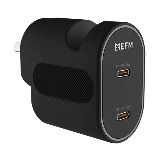 EFM 35W Dual Port Wall Charger With Power Delivery and PPS Black
