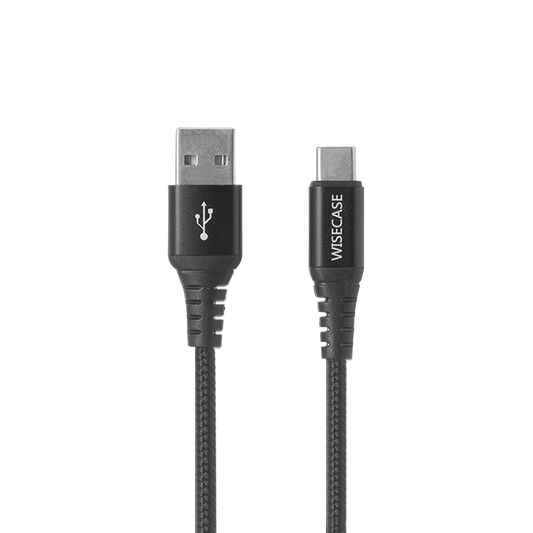 Wisecase 1.5M USB-C To USB-A Cable Black