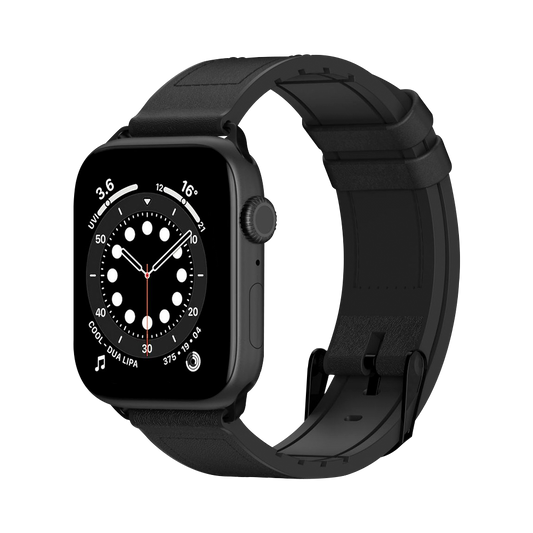 SwithEasy Hybrid Leather Band for Apple Watch 42/44/45mm - Black