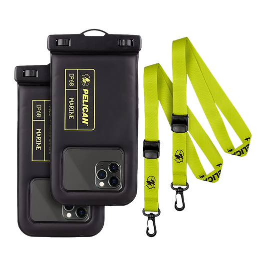 Pelican Marine Waterproof Floating Pouch 2-Pack Black/Neon Green