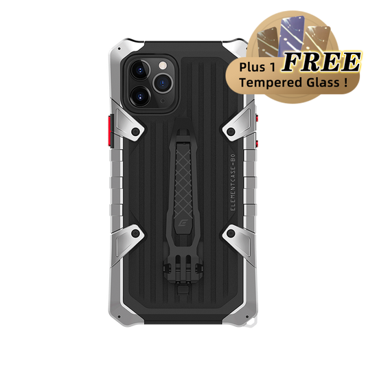 Element Case Black OPS Elite Premium Rugged Case W/ Holster for iPhone 11 Pro Max - Silver