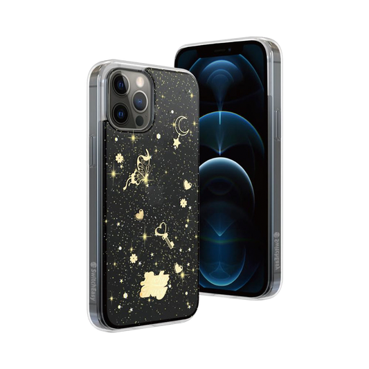 SwitchEasy Lucky Case for iPhone 12/12 Pro Transparent Black