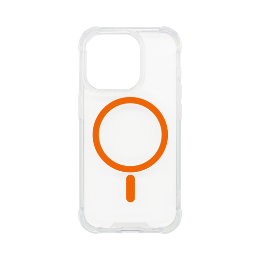 Wisecase iPhone 15 Pro Tough Gel Magsafe Clear+Orange