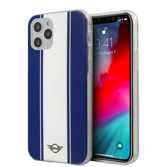 MINI HC PC/TPU Horiz Stripes Navy iPhone 12 Pro Max