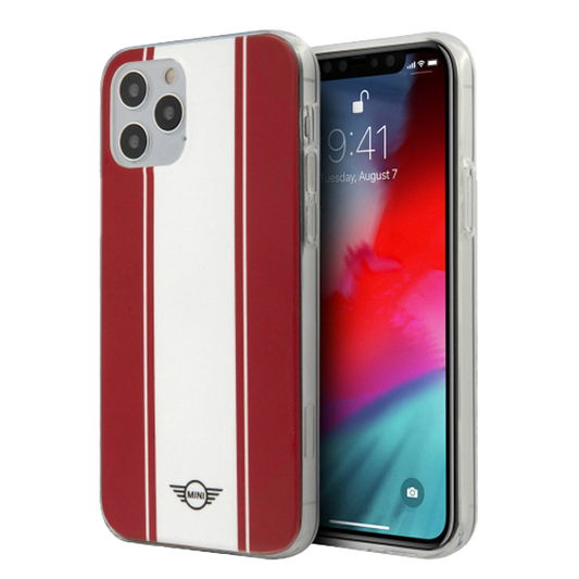MINI HC PC/TPU Horiz Stripes Red iPhone 12/12 Pro