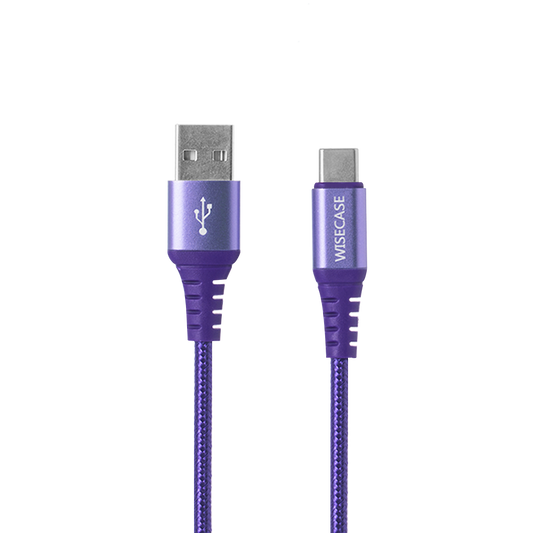 Wisecase 1.5M USB-C To USB-A Cable Purple