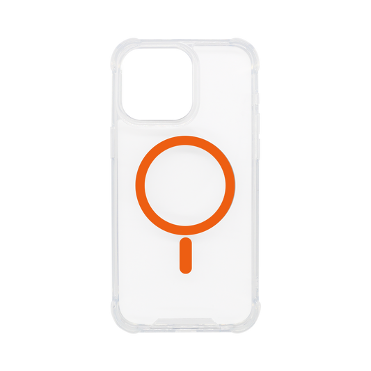 Wisecase iPhone 15 ProMax Tough Gel Magsafe Clear+Orange