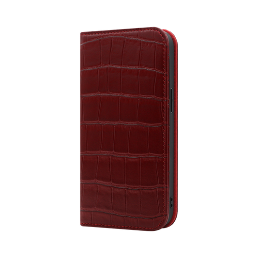 Wisecase iPhone 13 Wallet Folio Crocodile Red