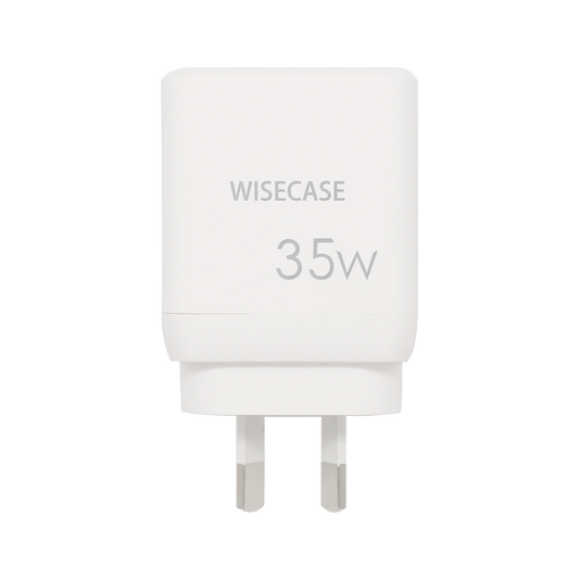 Wisecase GaN 35W 2USB-C Charger with Multi Ports Plug